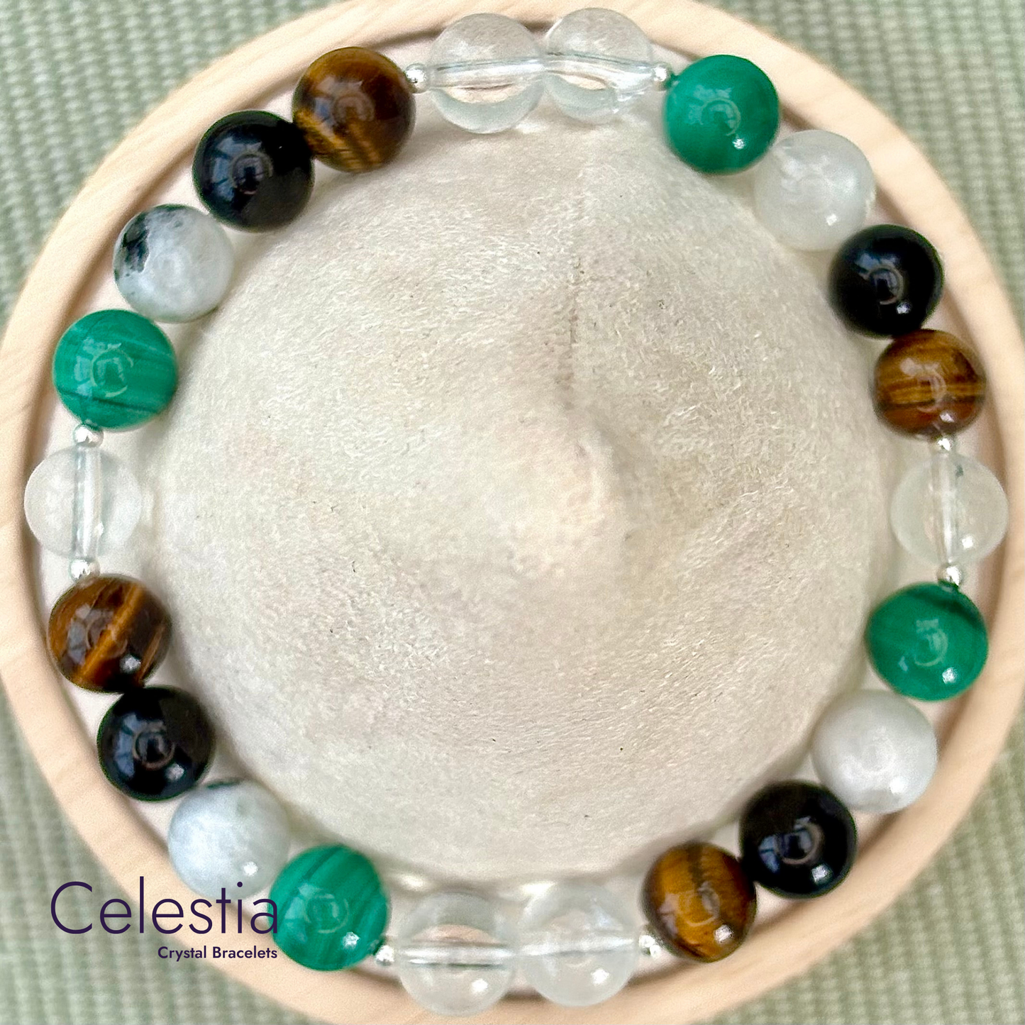 Travel Protection Crystal Beaded Bracelet - Natural Stone Stacking Jewellery