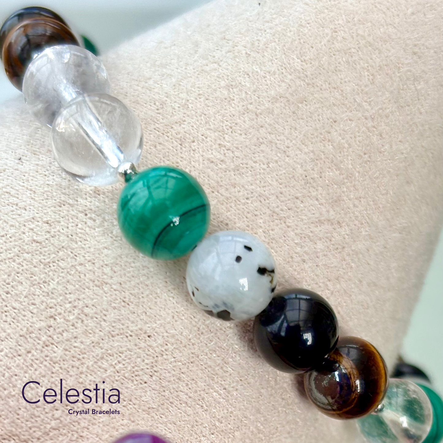 Travel Protection Crystal Beaded Bracelet - Natural Stone Stacking Jewellery