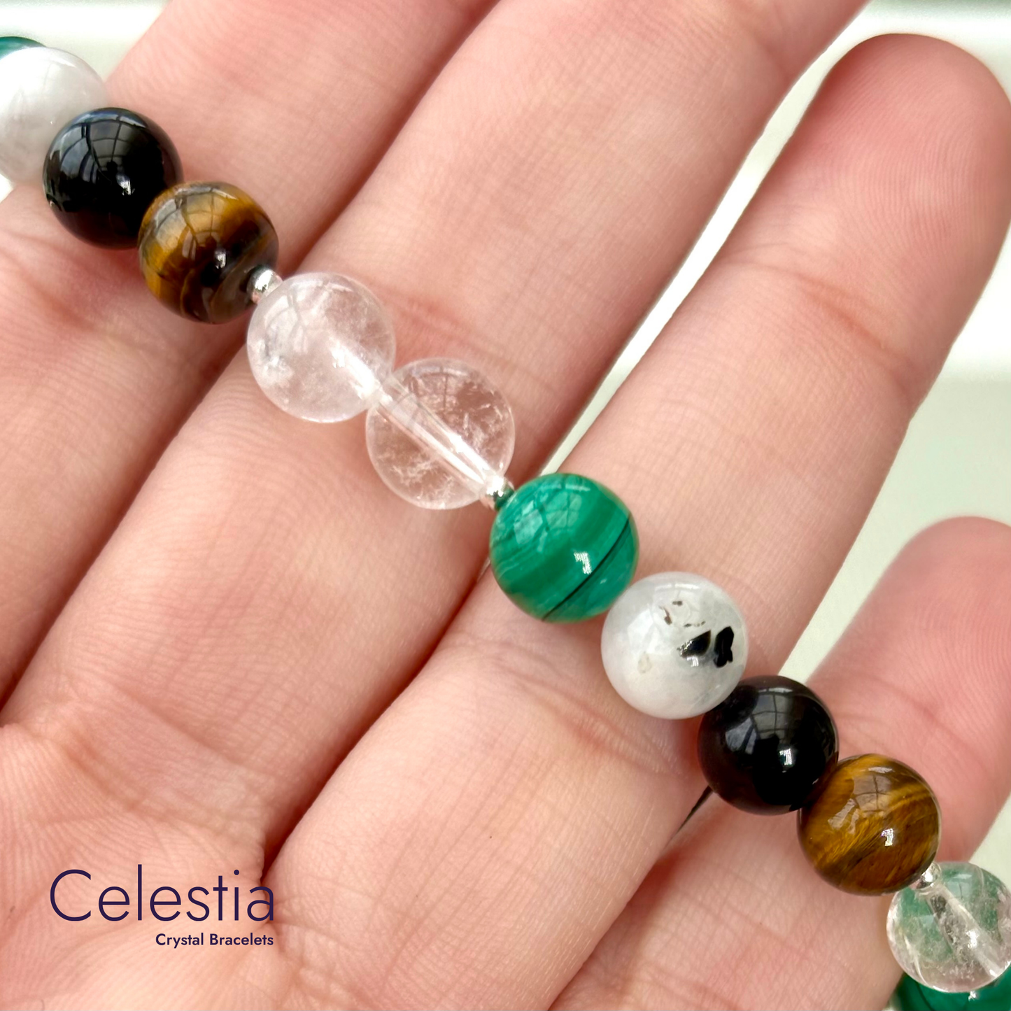 Travel Protection Crystal Beaded Bracelet - Natural Stone Stacking Jewellery
