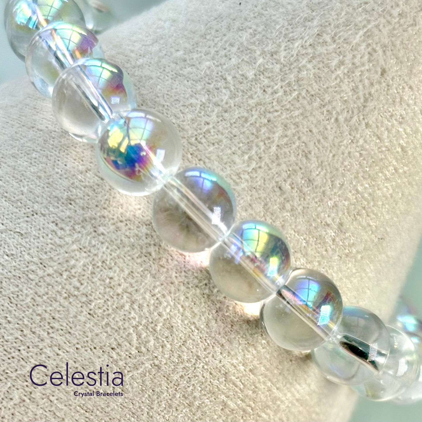 Aura Quartz Beaded Bracelet - Natural Stone Stacking Jewellery