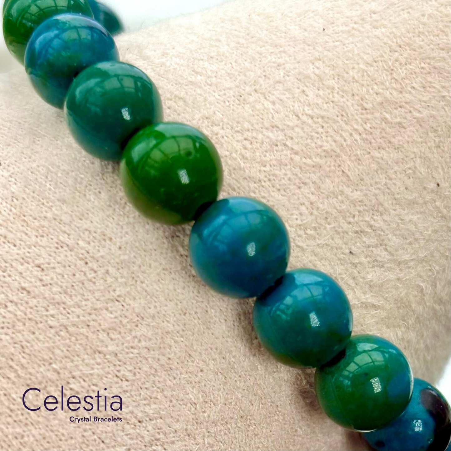 Chrysocolla Beaded Bracelet - Natural Stone Stacking Jewellery
