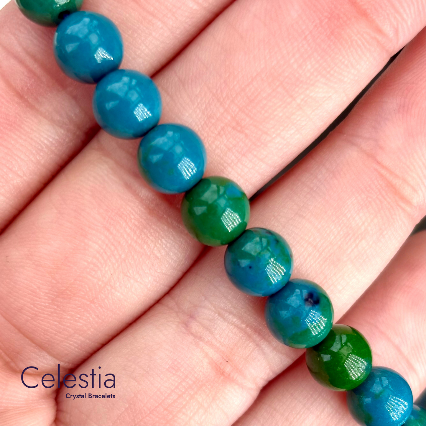 Chrysocolla Beaded Bracelet - Natural Stone Stacking Jewellery