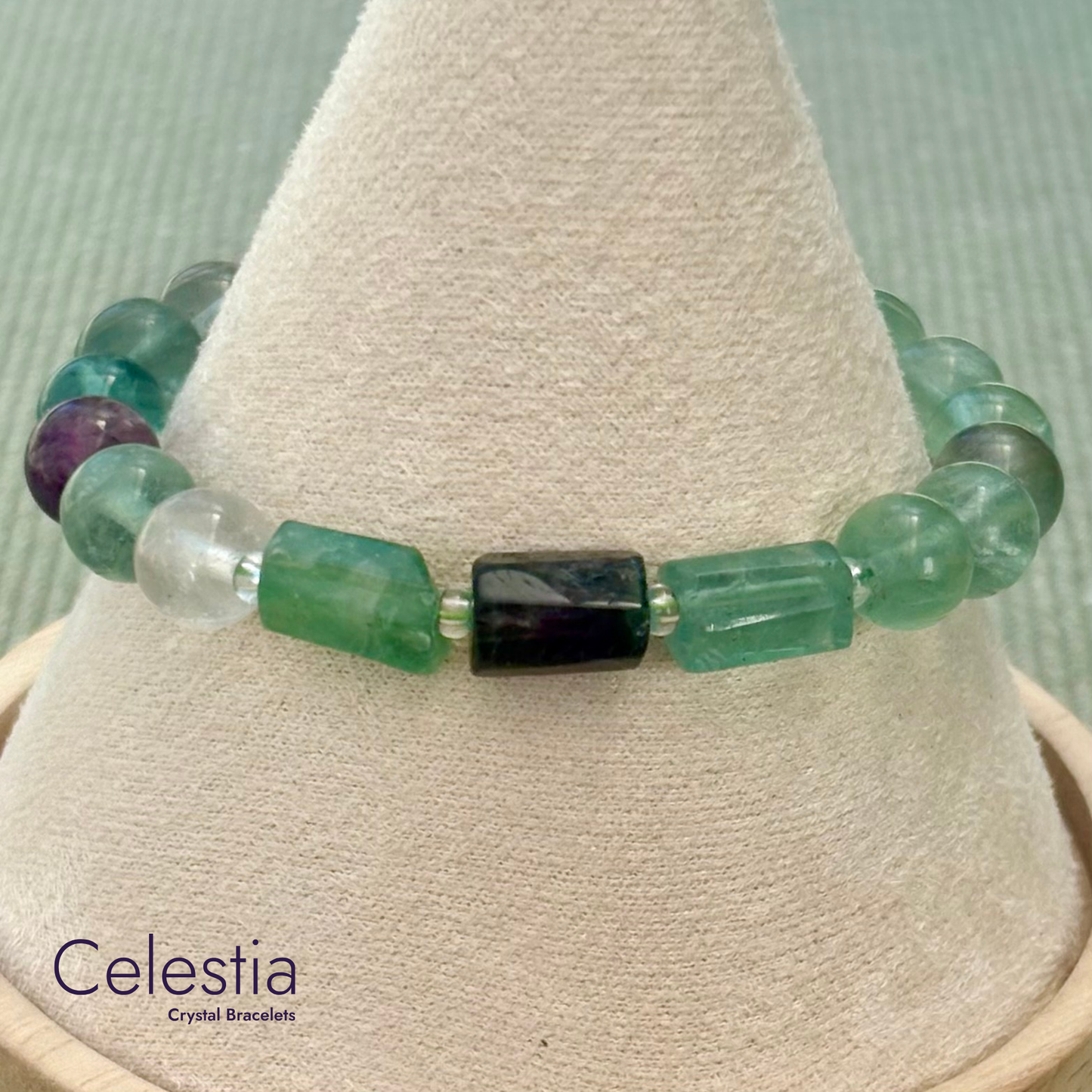 Fluorite Beaded Bracelet - Natural Stone Stacking Jewellery