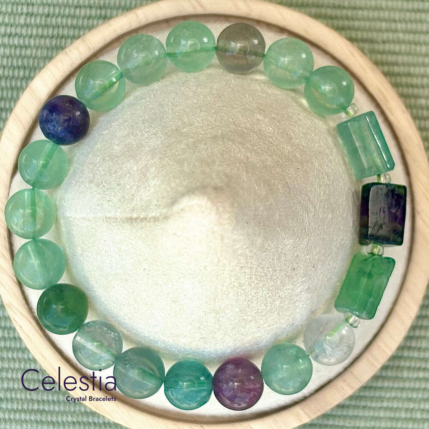 Fluorite Beaded Bracelet - Natural Stone Stacking Jewellery