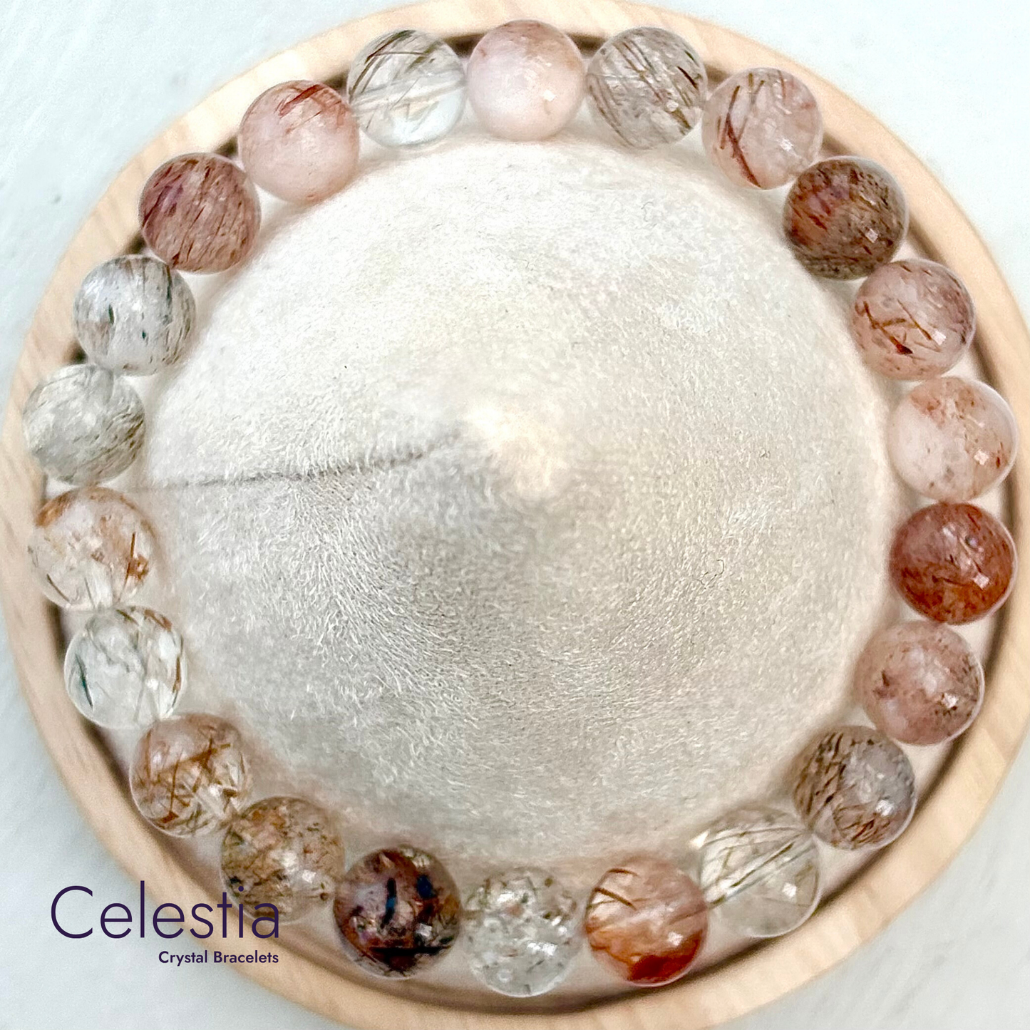 Golden Rutile Quartz Beaded Bracelet - Natural Stone Stacking Jewellery