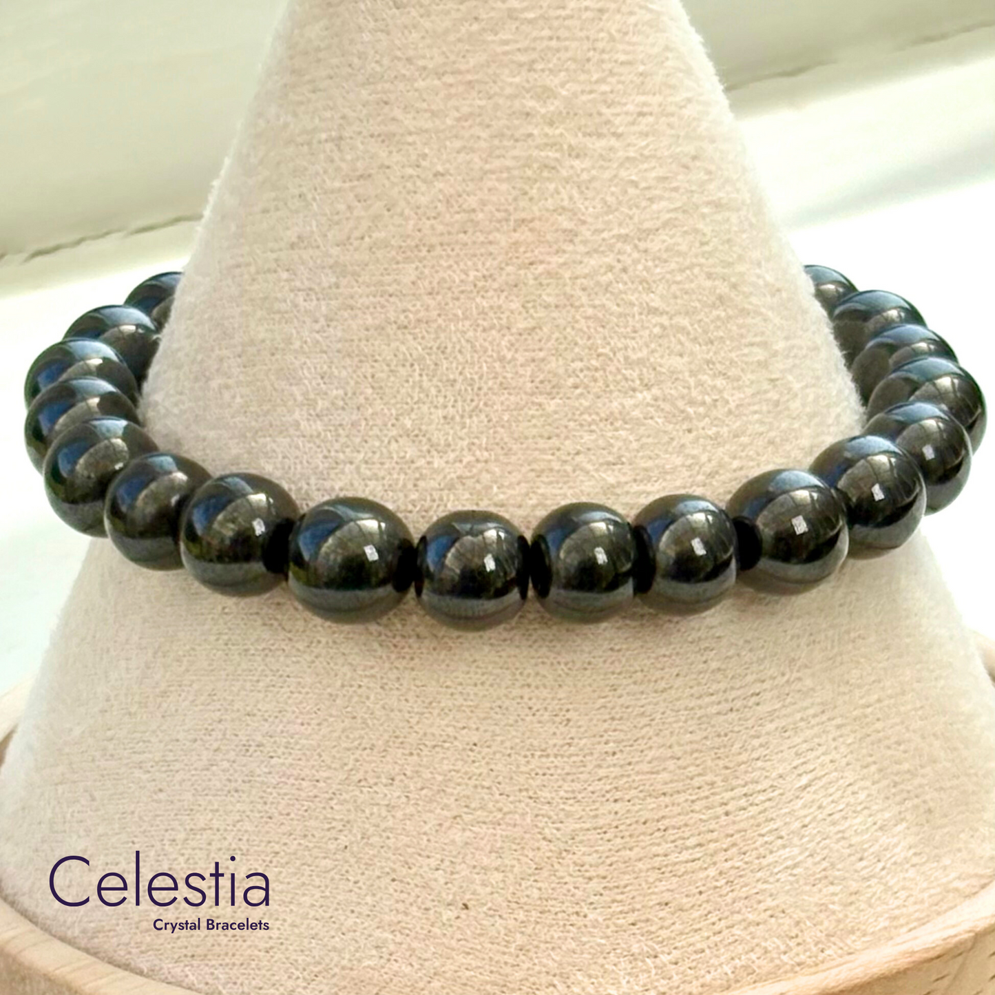 Hematite Beaded Bracelet - Natural Stone Stacking Jewellery