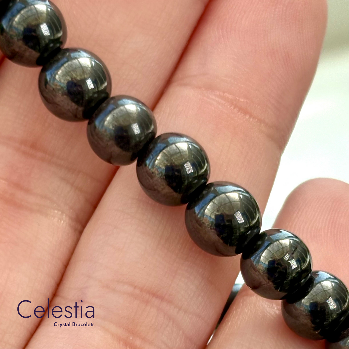 Hematite Beaded Bracelet - Natural Stone Stacking Jewellery