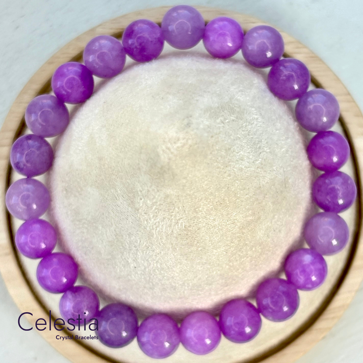 Lavender Amethyst Beaded Bracelet - Natural Stone Stacking Jewellery