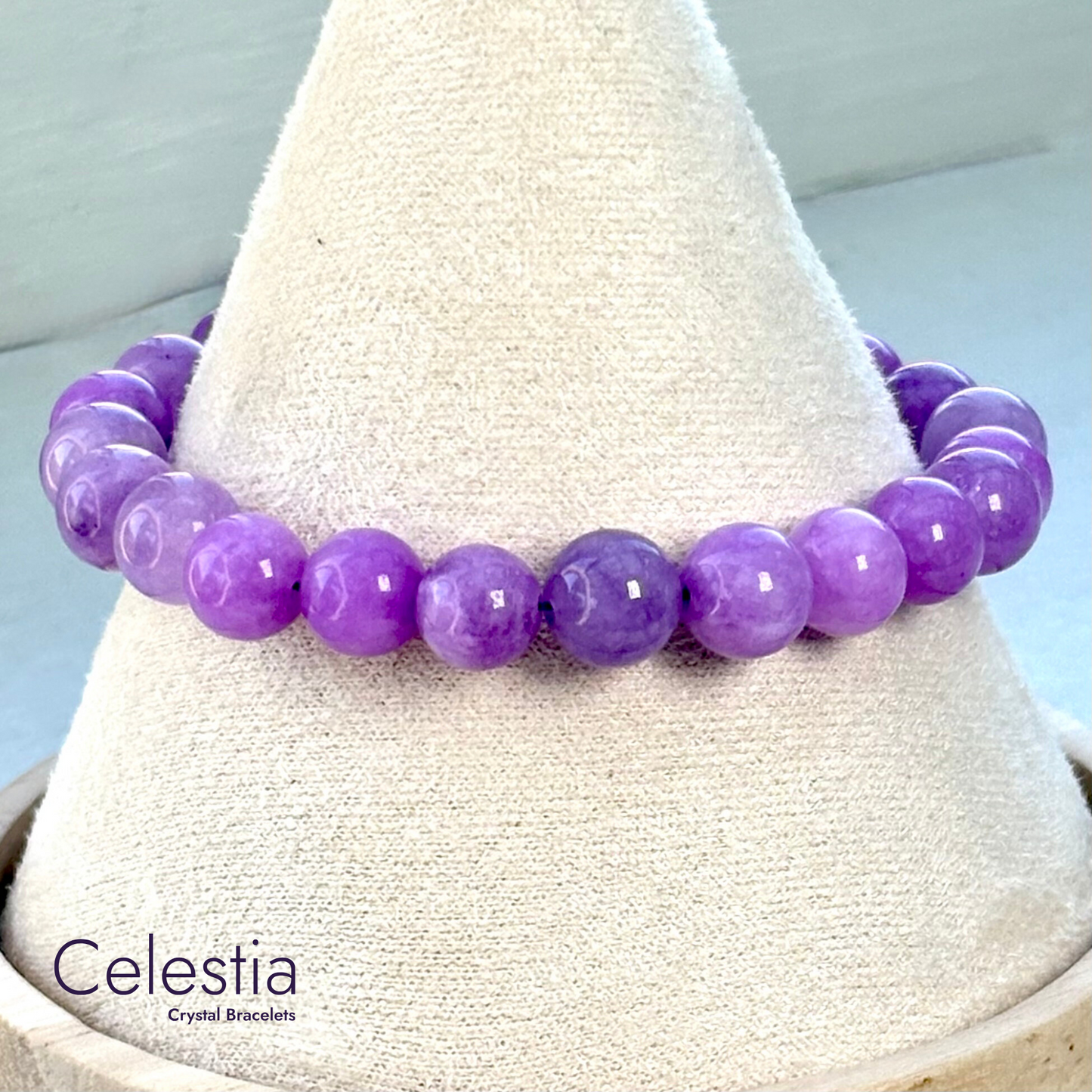 Lavender Amethyst Beaded Bracelet - Natural Stone Stacking Jewellery