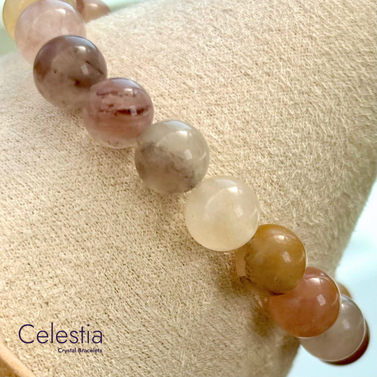 Lavender Quartz Beaded Bracelet - Natural Stone Stacking Jewellery