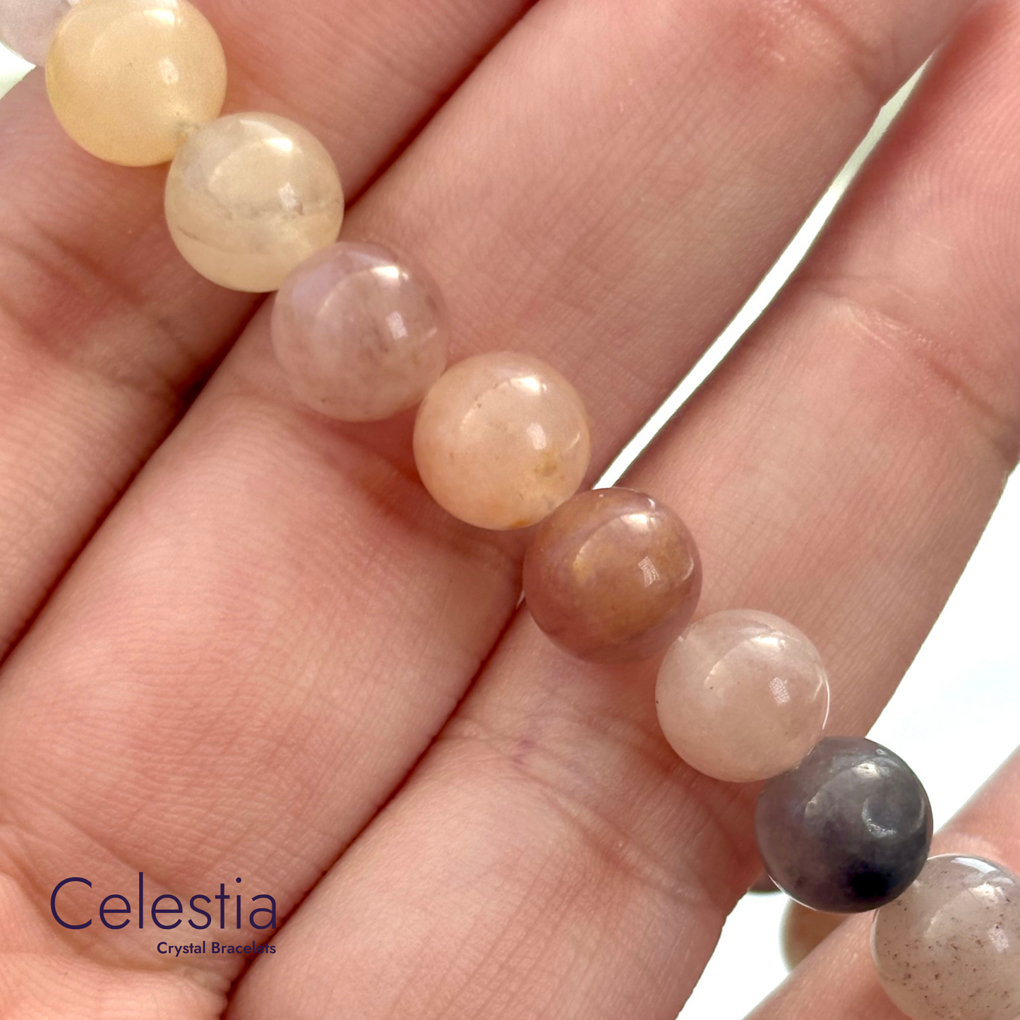 Lavender Quartz Beaded Bracelet - Natural Stone Stacking Jewellery