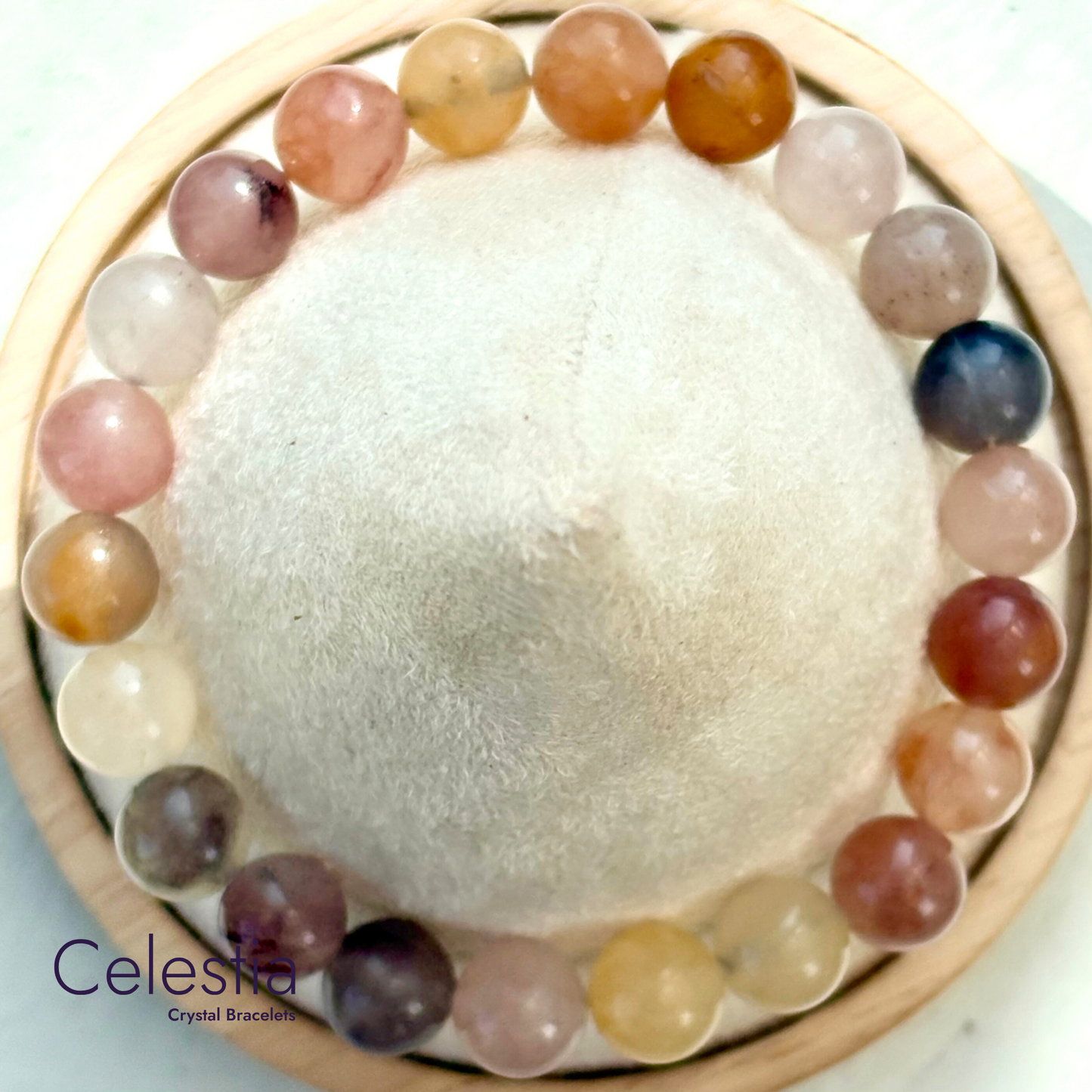 Lavender Quartz Beaded Bracelet - Natural Stone Stacking Jewellery
