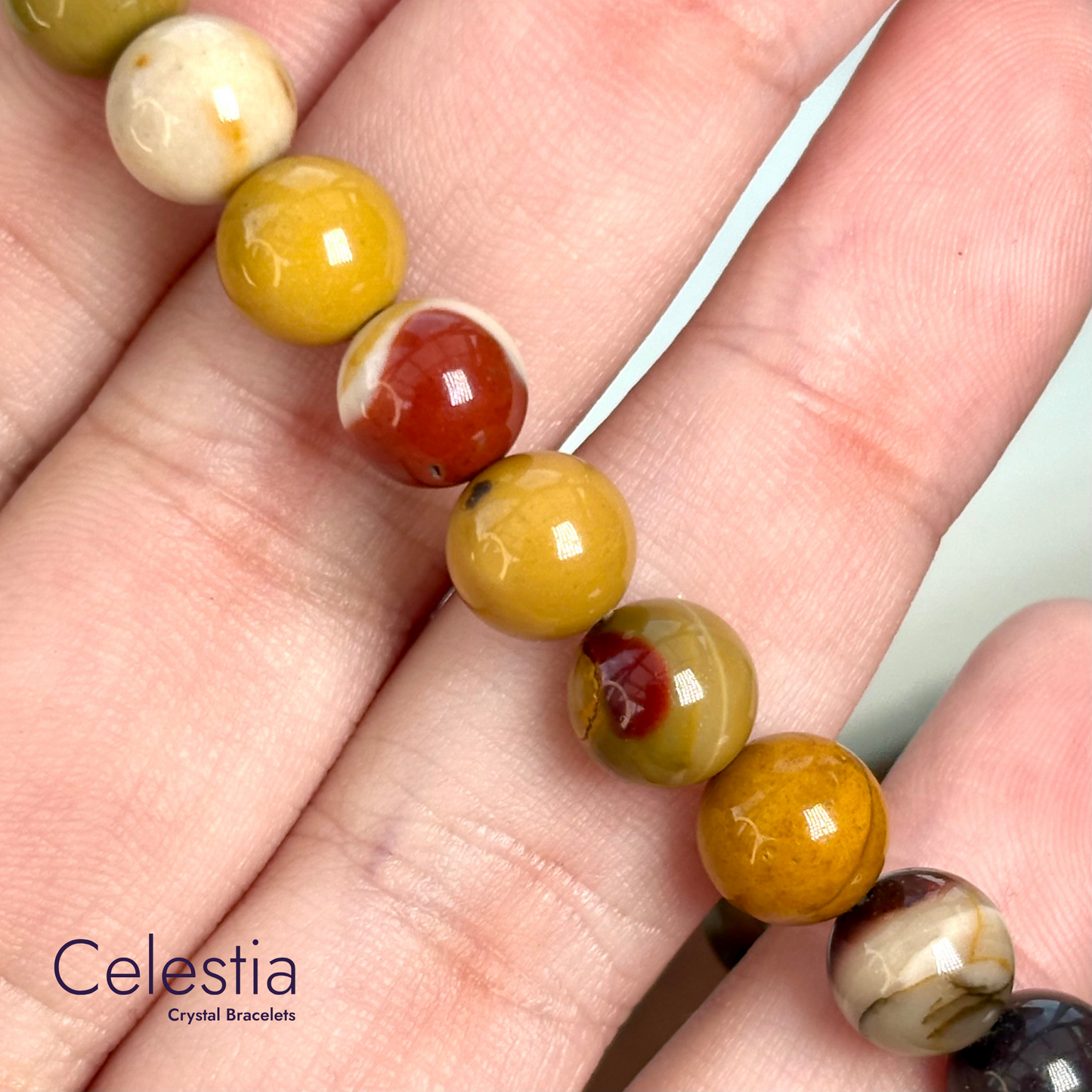 Mookaite Beaded Bracelet - Natural Stone Stacking Jewellery
