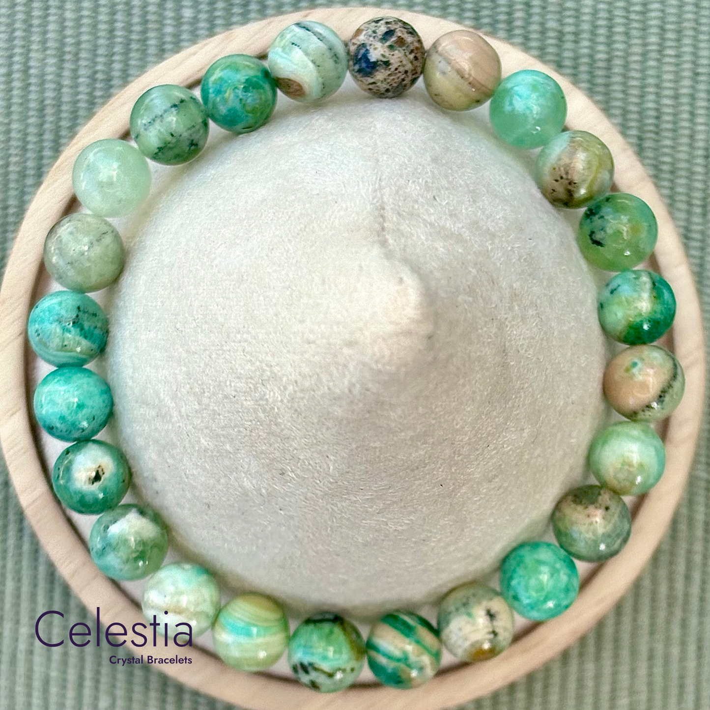Ajoite Phoenix Stone Beaded Bracelet - Natural Stone Stacking Jewellery
