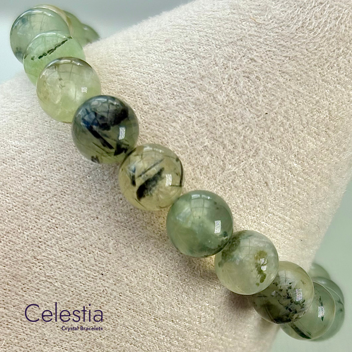 Prehnite Beaded Bracelet - Natural Stone Stacking Jewellery