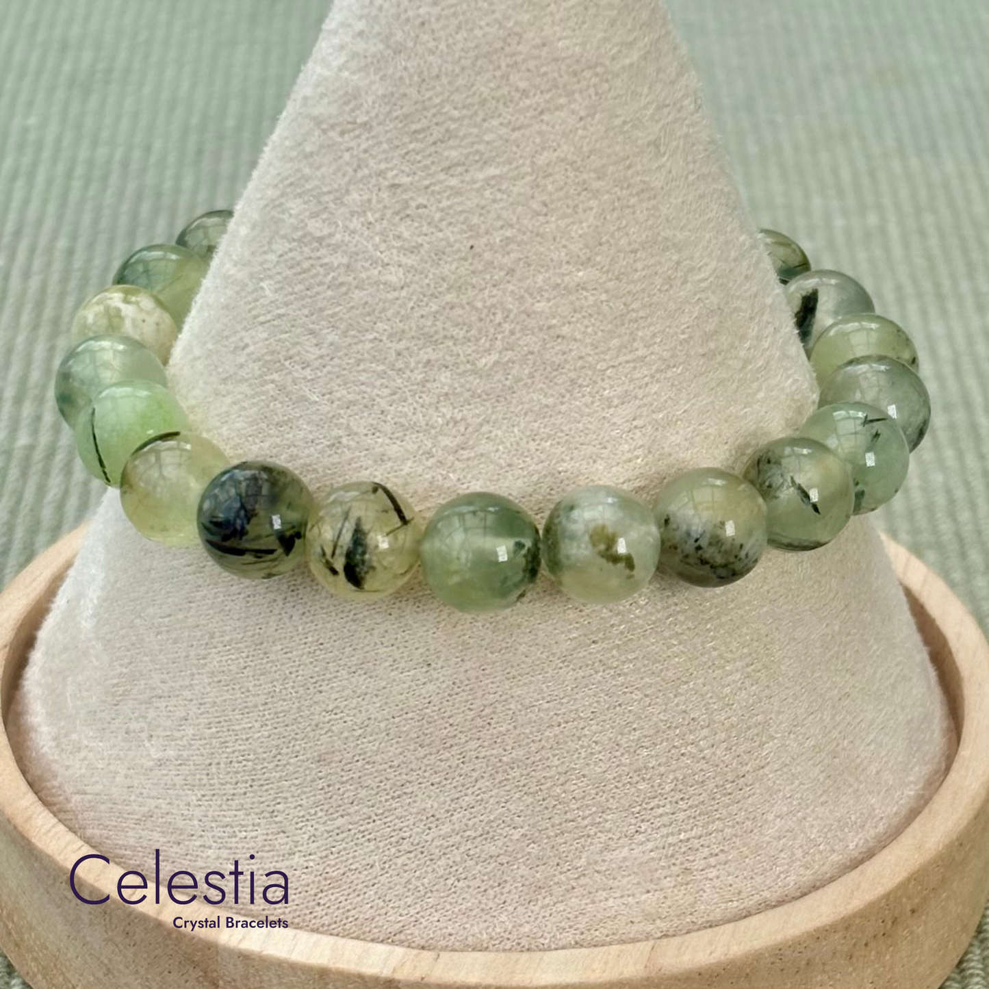 Prehnite Beaded Bracelet - Natural Stone Stacking Jewellery
