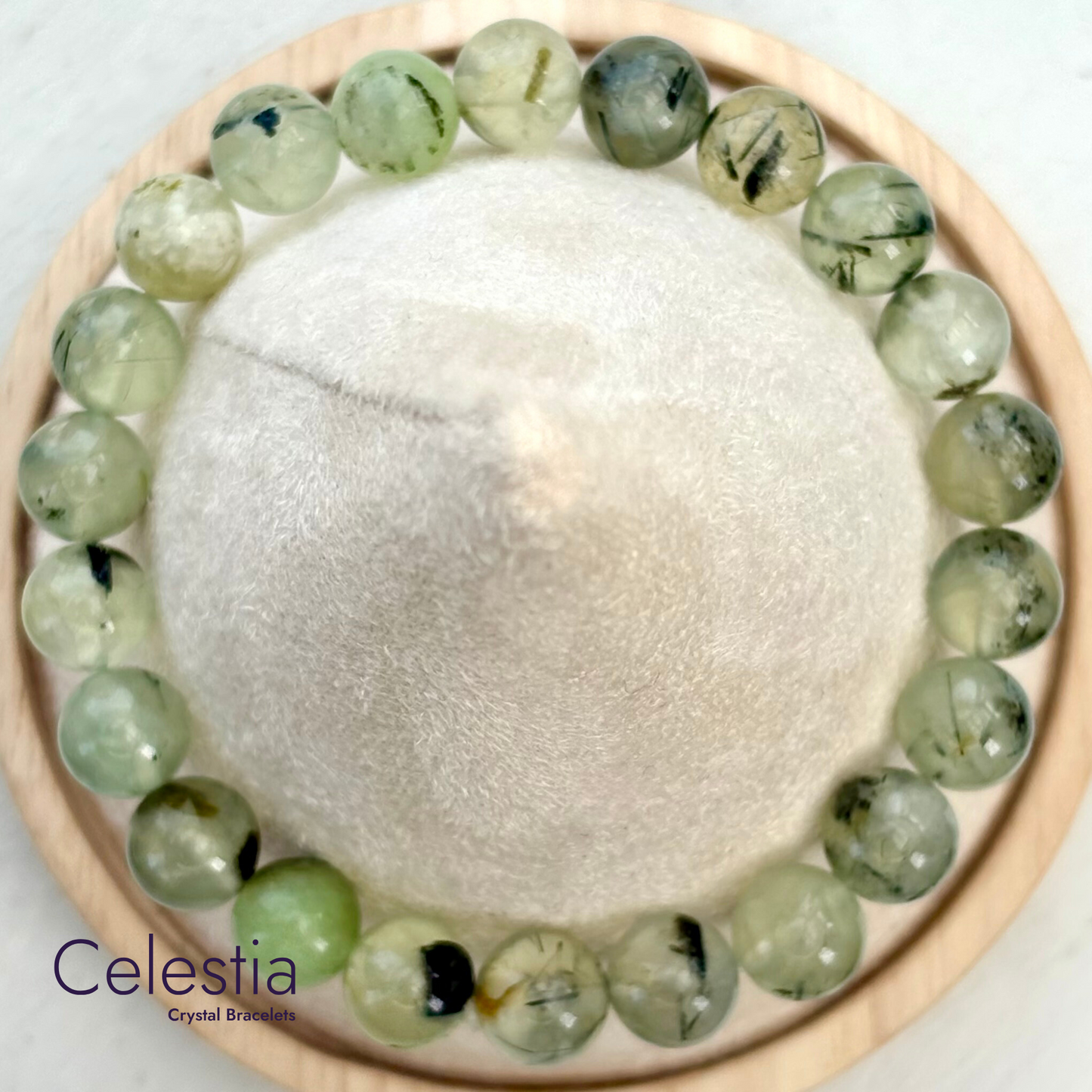 Prehnite Beaded Bracelet - Natural Stone Stacking Jewellery