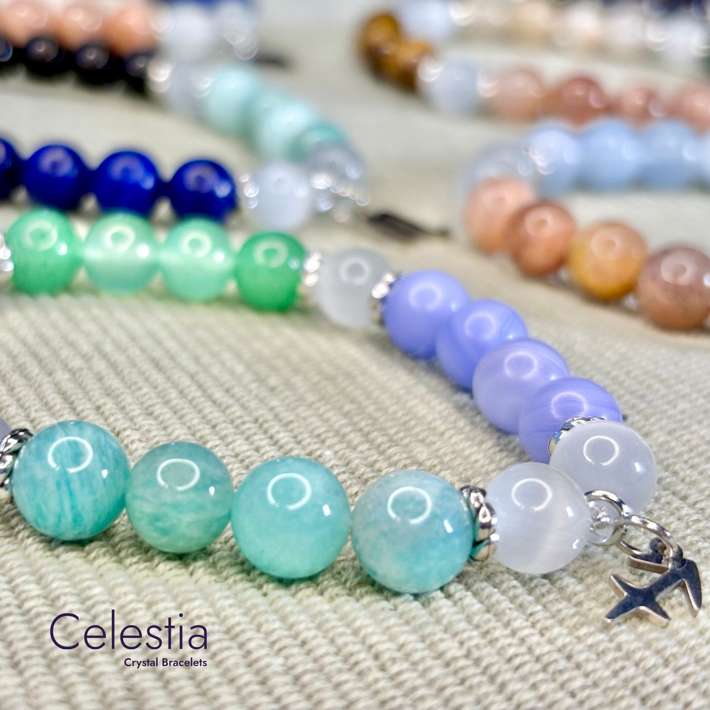 Sagittarius Crystal Healing Zodiac Starsign Bracelet - Natural Stone Stacking Jewellery