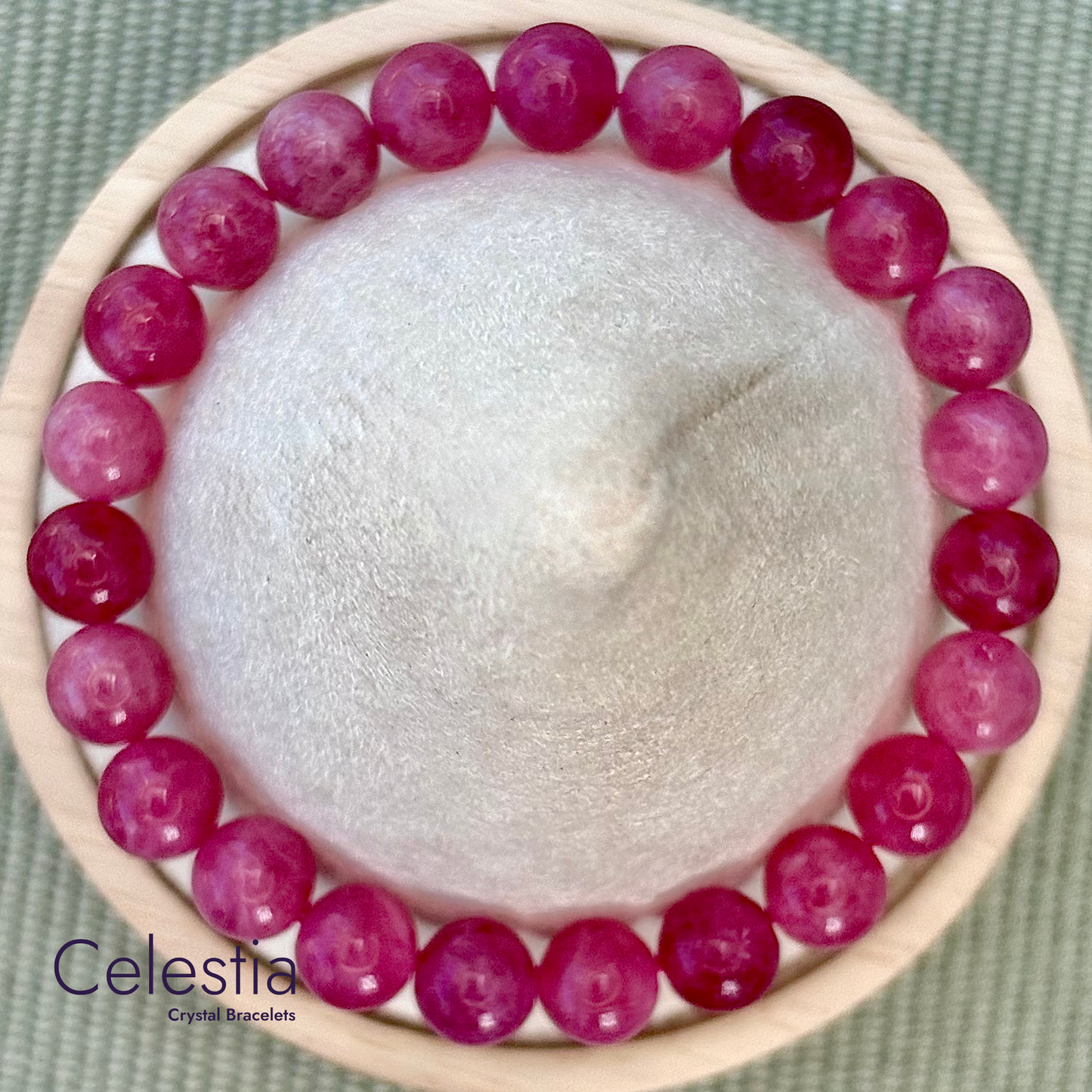 Strawberry Quartz Beaded Bracelet - Natural Stone Stacking Jewellery