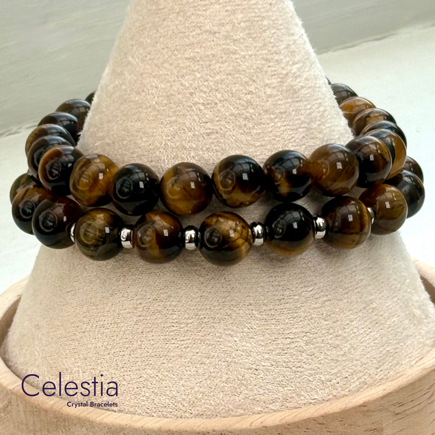 Tiger's Eye Beaded Bracelet - Natural Stone Stacking Jewellery