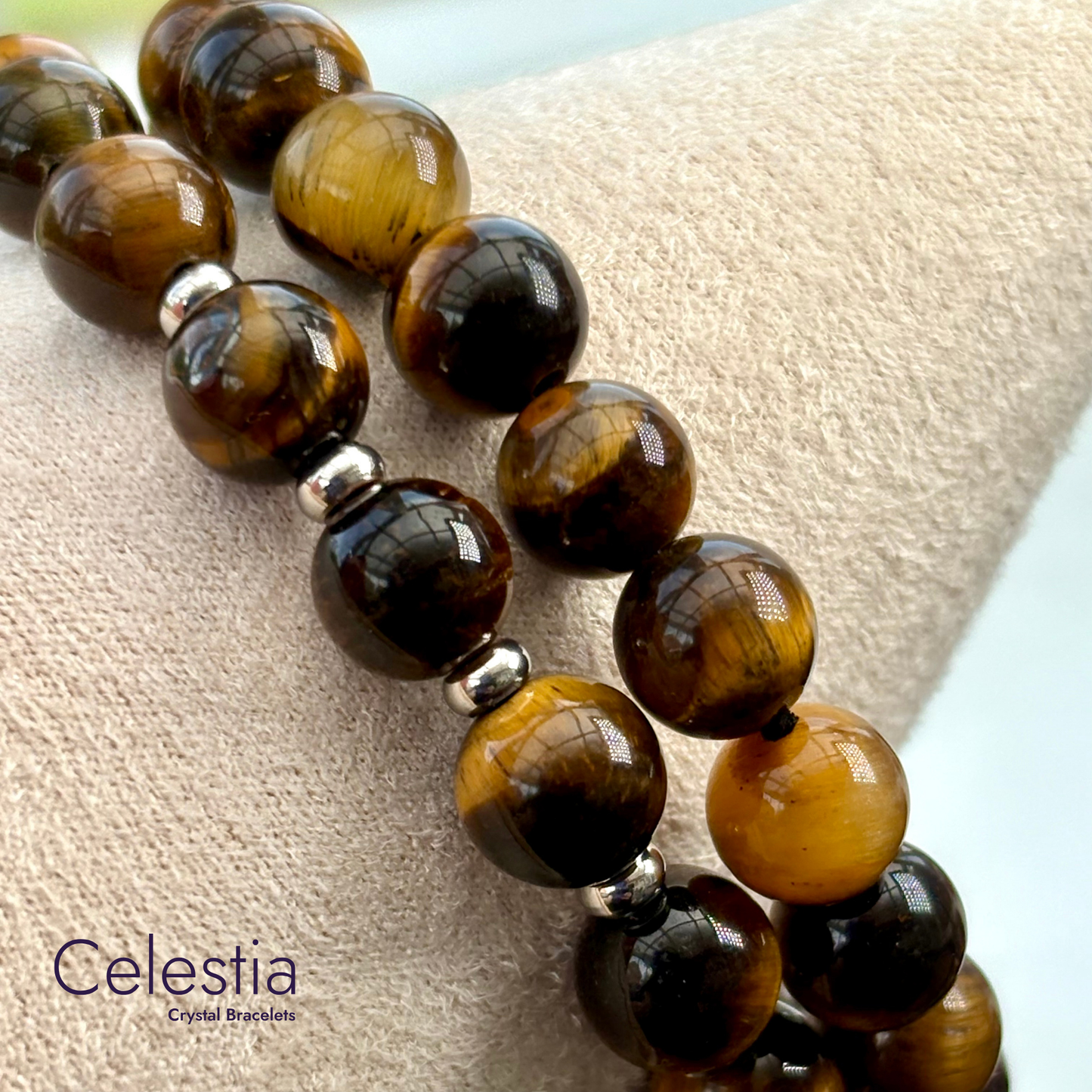 Tiger's Eye Beaded Bracelet - Natural Stone Stacking Jewellery