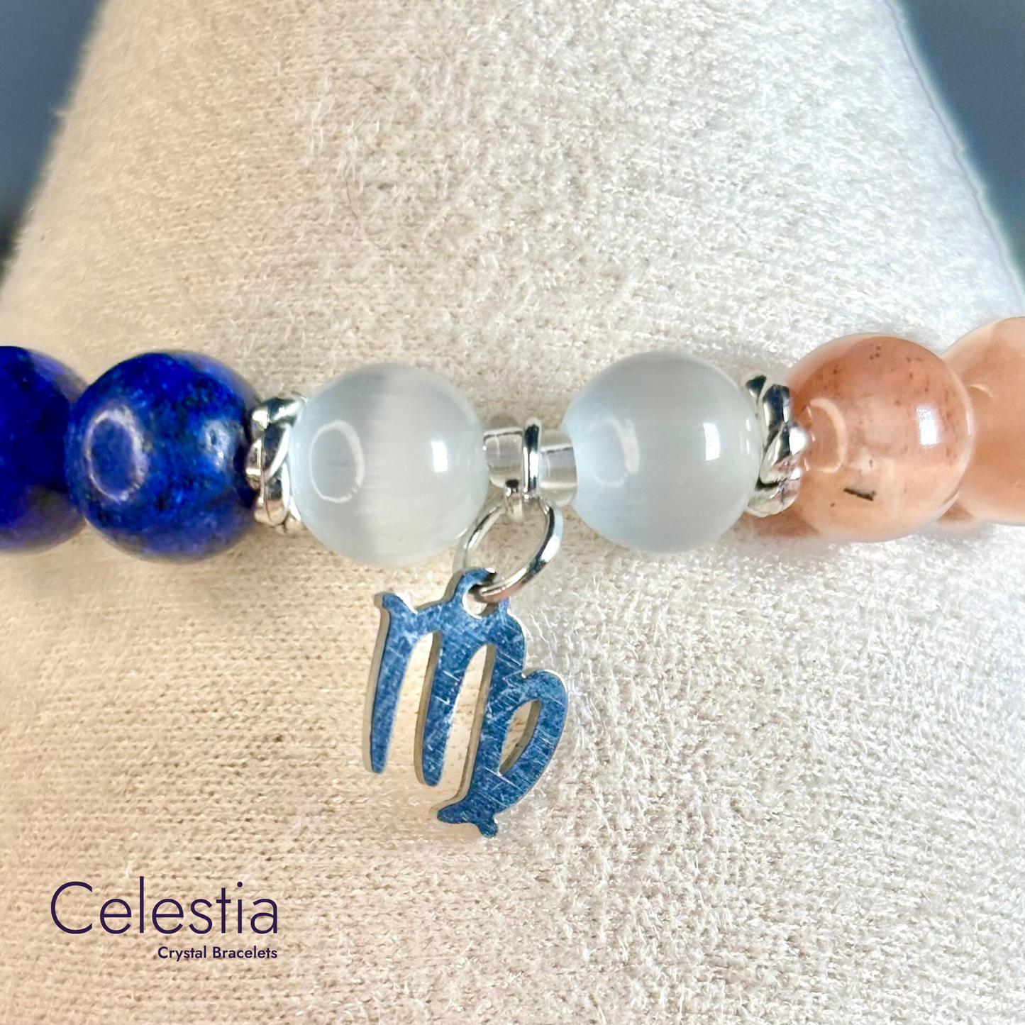 Virgo Crystal Healing Zodiac Starsign Bracelet - Natural Stone Stacking Jewellery
