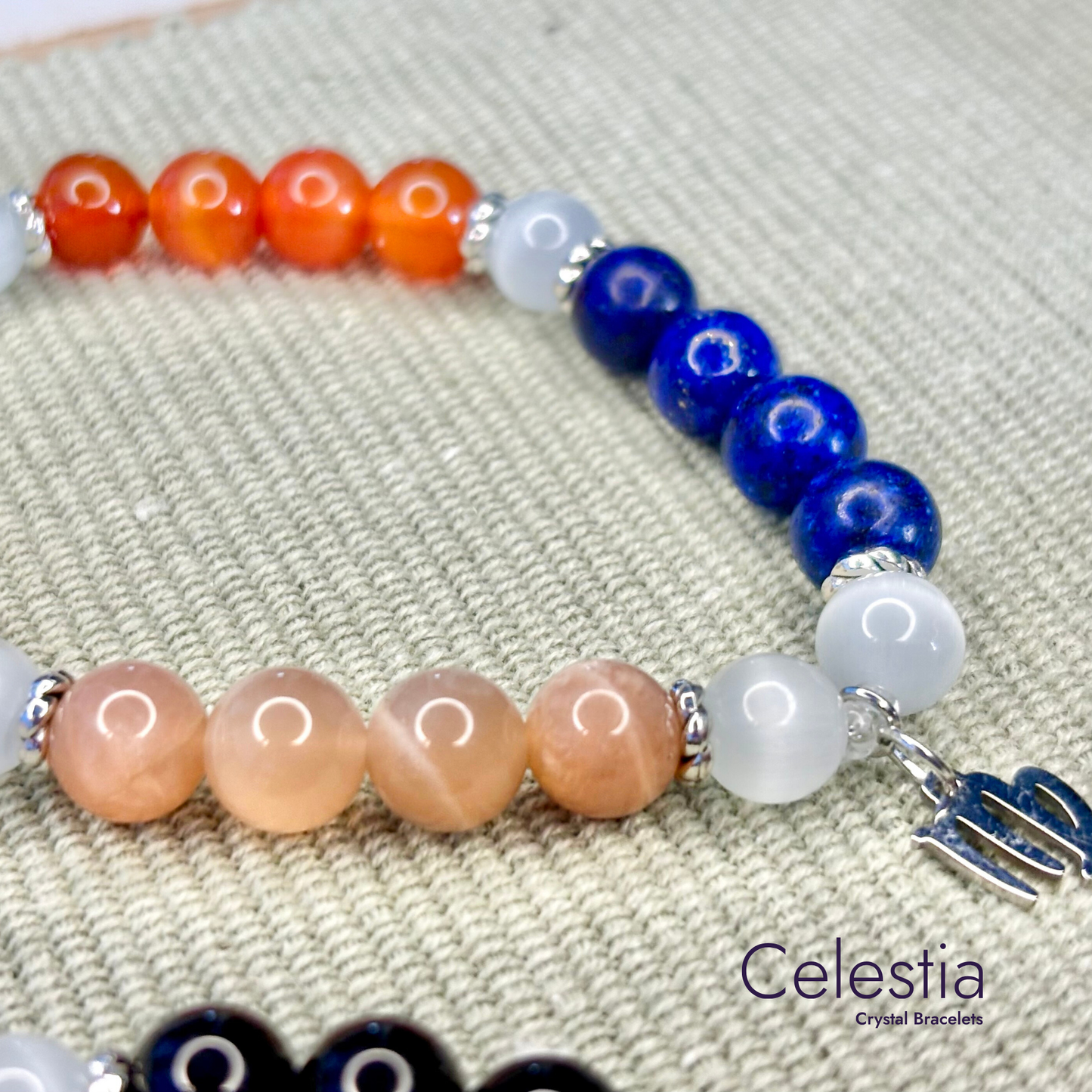 Virgo Crystal Healing Zodiac Starsign Bracelet - Natural Stone Stacking Jewellery