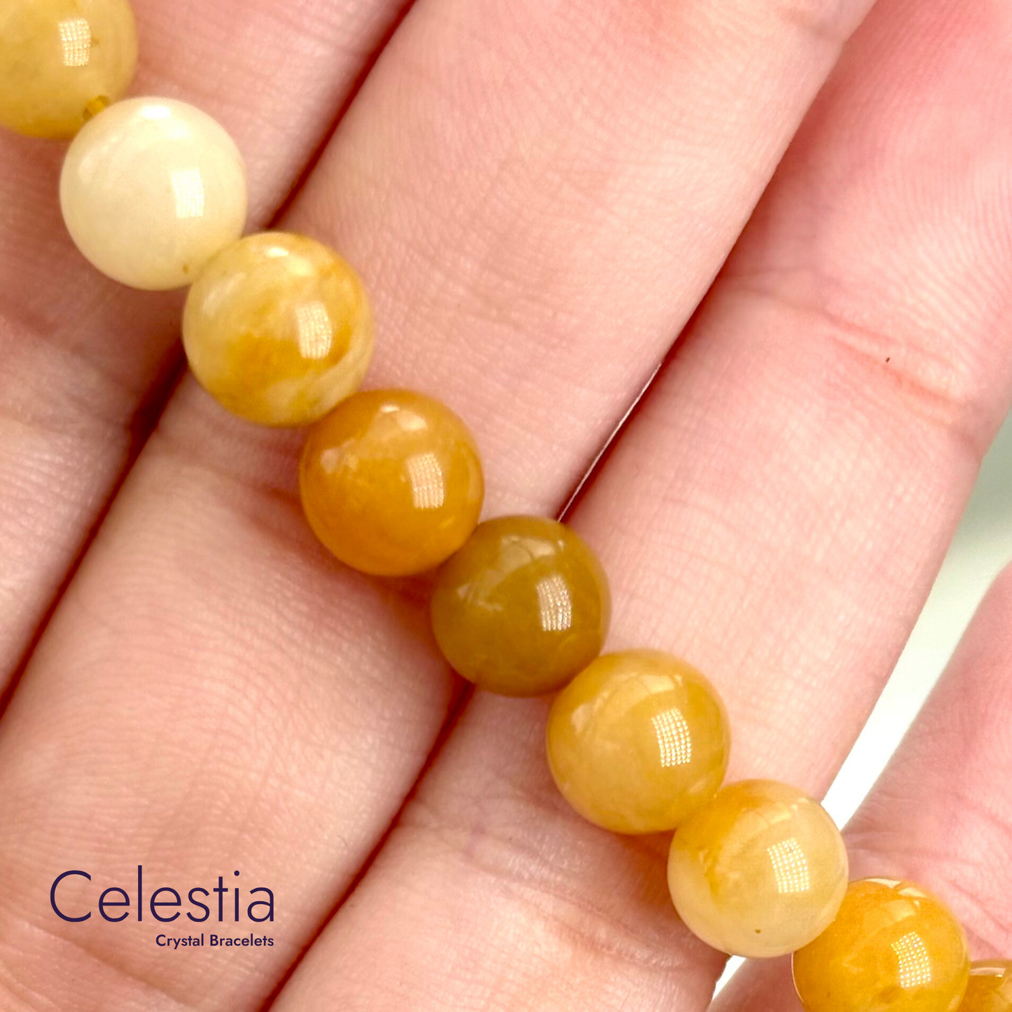 Yellow Topaz Beaded Bracelet - Natural Stone Stacking Jewellery
