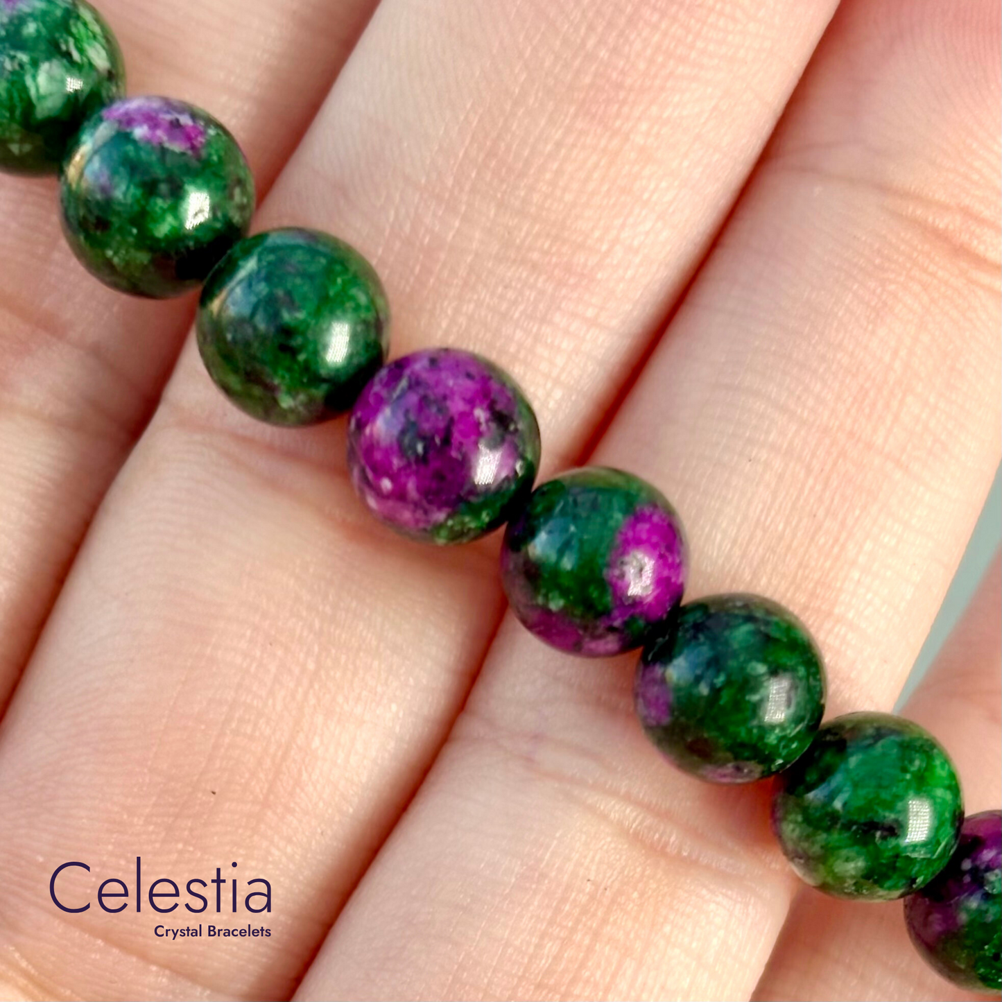 Ruby Zoisite Beaded Bracelet - Natural Stone Stacking Jewellery