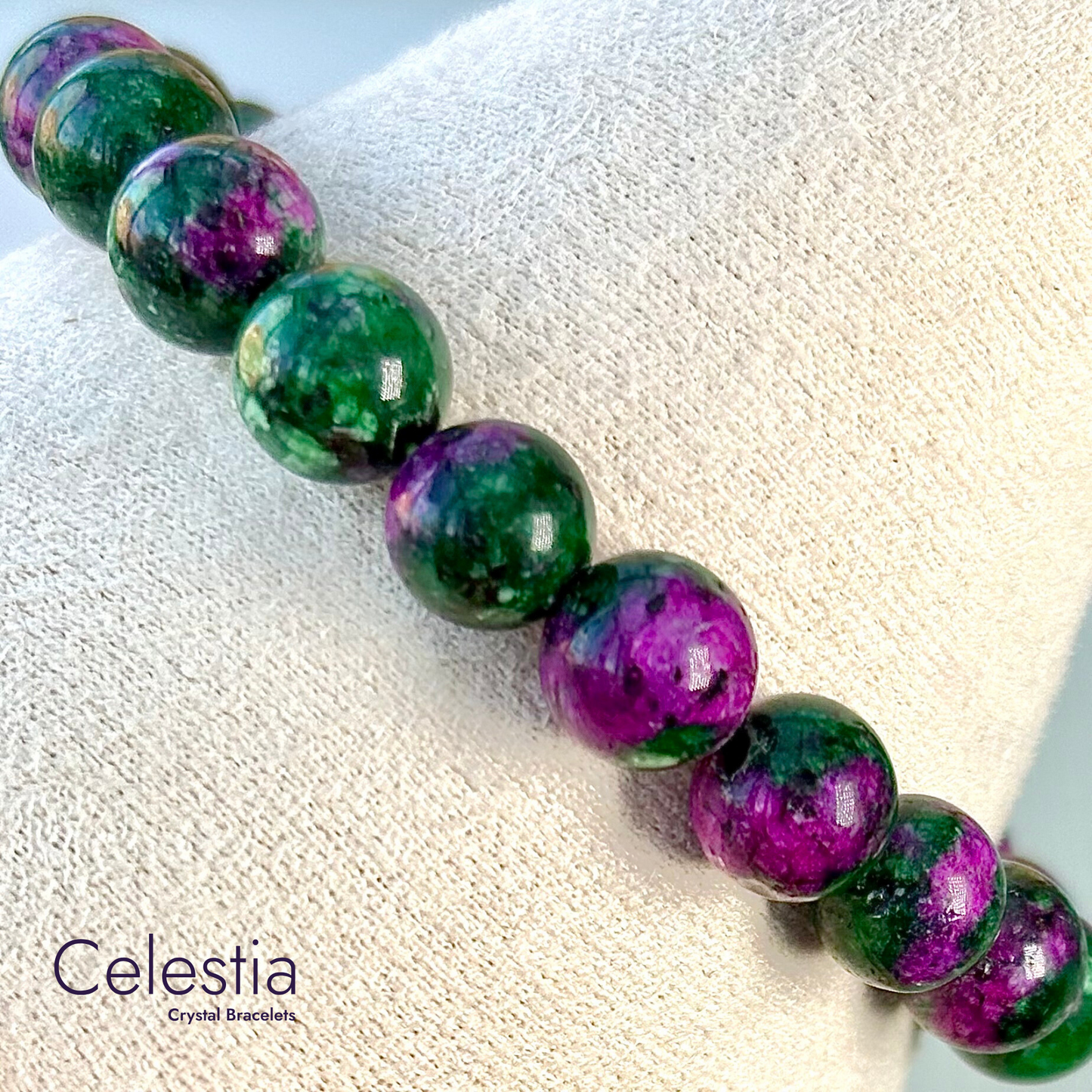 Ruby Zoisite Beaded Bracelet - Natural Stone Stacking Jewellery