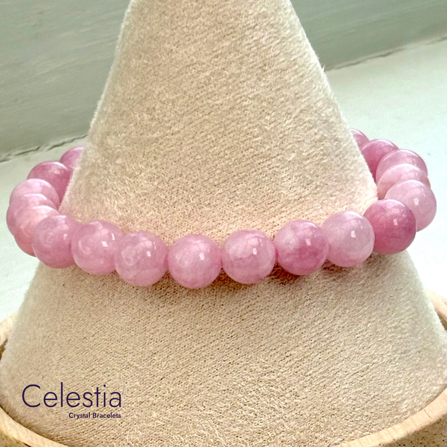 Kunzite Beaded Bracelet - Natural Stone Stacking Jewellery