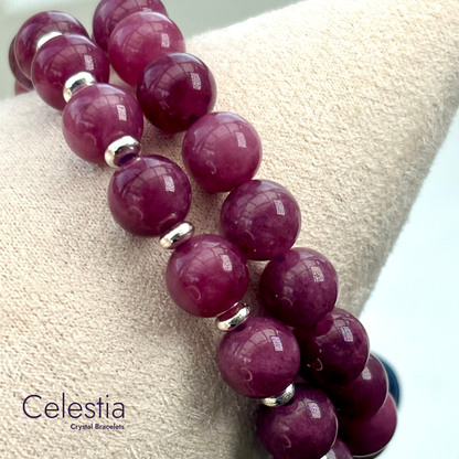 Lepidolite Beaded Bracelet - Natural Stone Stacking Jewellery