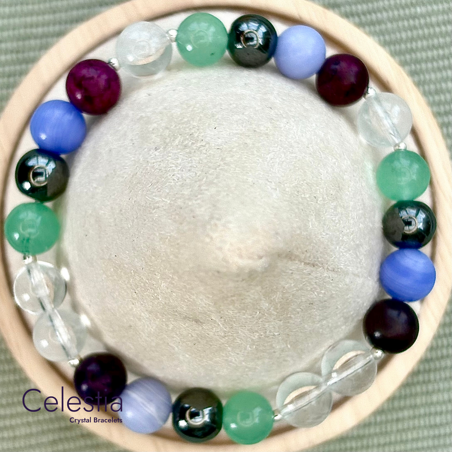 Migraine & Headache Support Crystal Beaded Bracelet - Natural Stone Stacking Jewellery