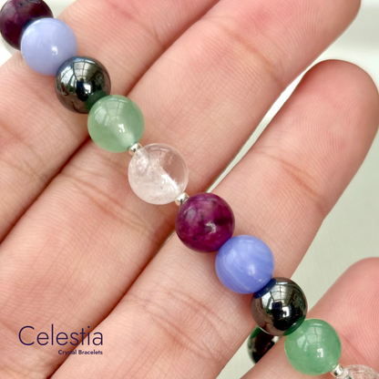 Migraine & Headache Support Crystal Beaded Bracelet - Natural Stone Stacking Jewellery