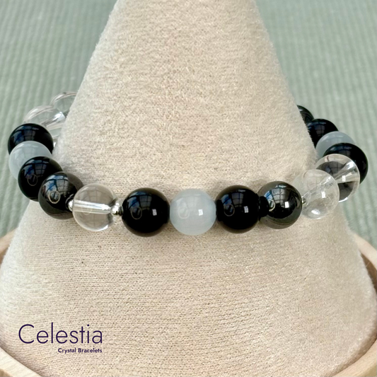 Negative Energy Cleanse Crystal Beaded Bracelet - Natural Stone Stacking Jewellery