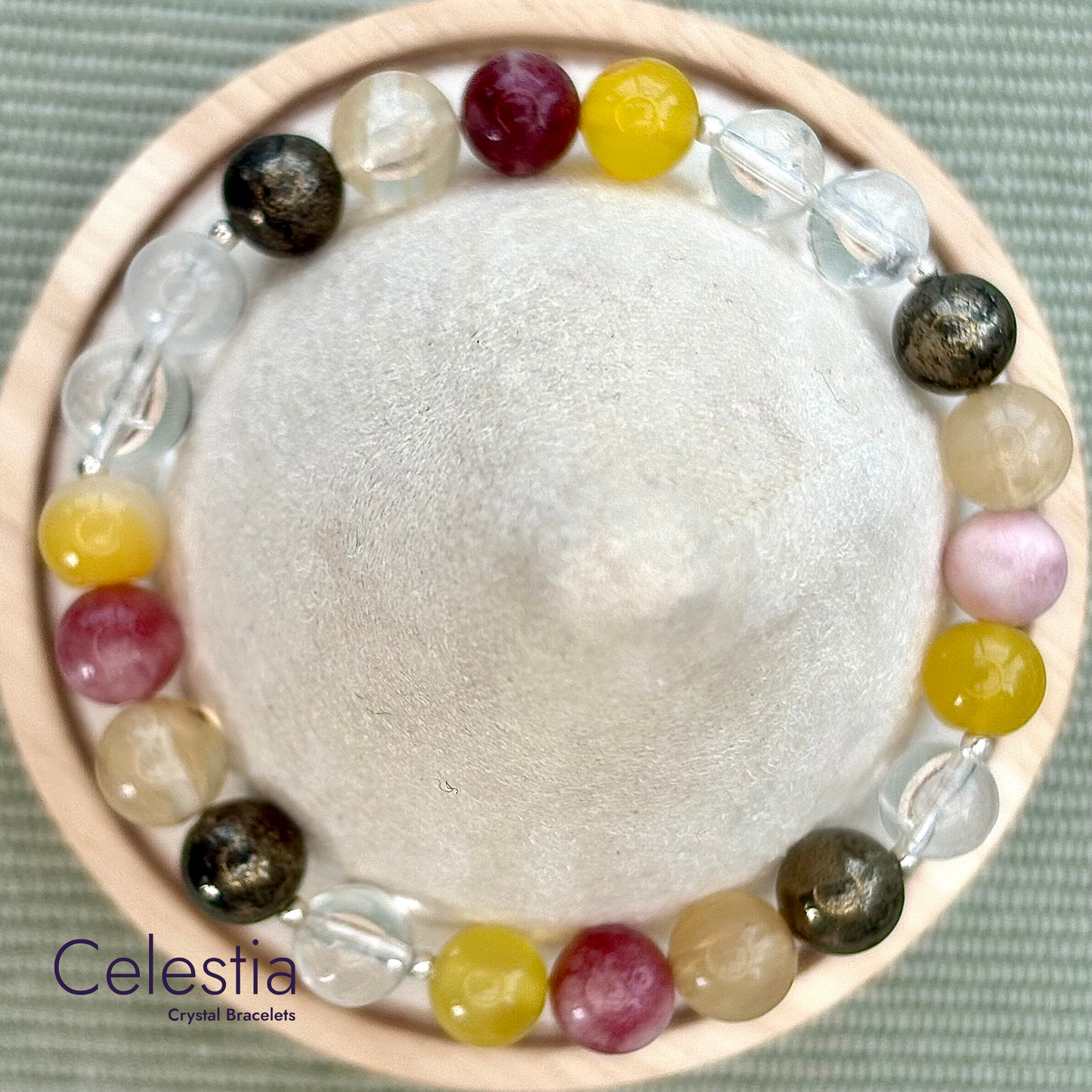 Sun Harmony Crystal Beaded Bracelet - Natural Stone Stacking Jewellery