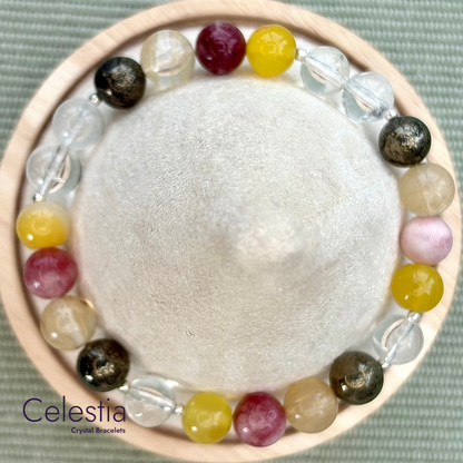 Sun Harmony Crystal Beaded Bracelet - Natural Stone Stacking Jewellery