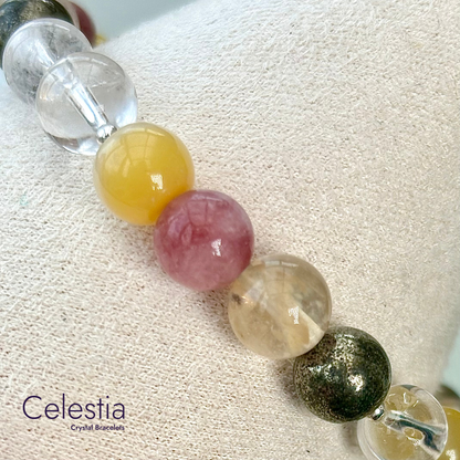 Sun Harmony Crystal Beaded Bracelet - Natural Stone Stacking Jewellery