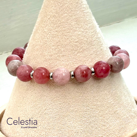 Sunstone Silver Beaded Bracelet - Natural Stone Stacking Jewellery
