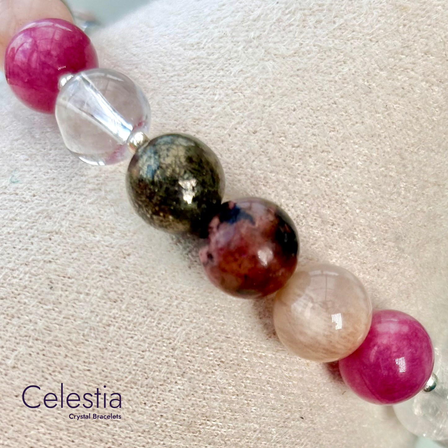 Trauma, Grief & Loss Support Crystal Beaded Bracelet - Natural Stone Stacking Jewellery