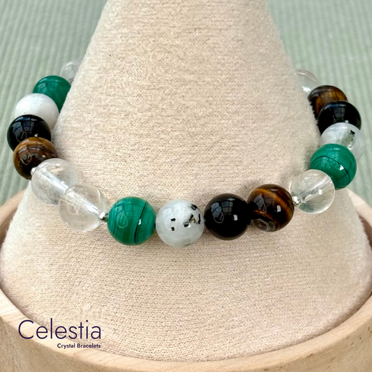 Travel Protection Crystal Beaded Bracelet - Natural Stone Stacking Jewellery