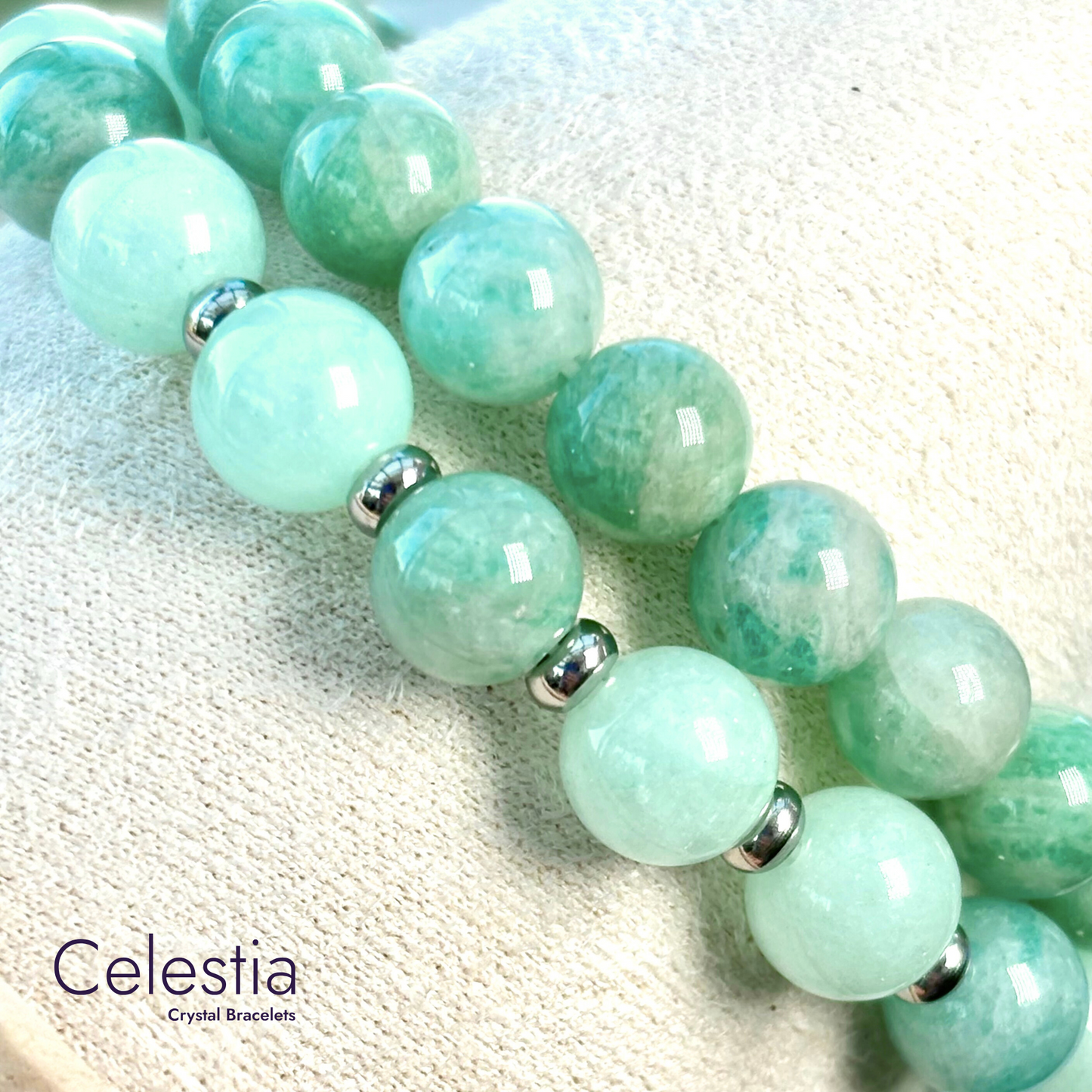 Amazonite Beaded Bracelet - Natural Stone Stacking Jewellery