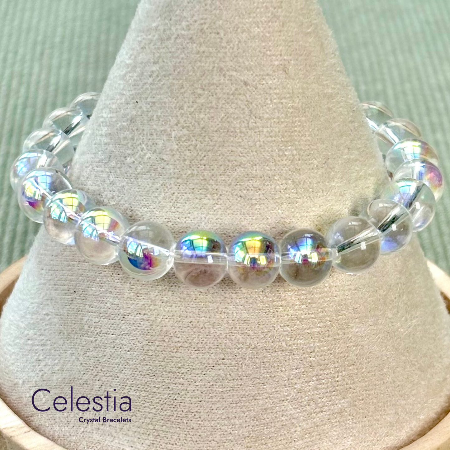 Aura Quartz Beaded Bracelet - Natural Stone Stacking Jewellery