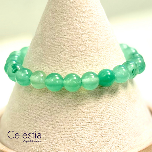 Green Aventurine Beaded Bracelet - Natural Stone Stacking Jewellery