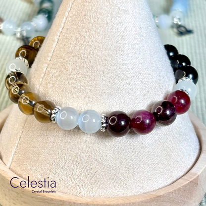 Capricorn Crystal Healing Zodiac Starsign Bracelet - Natural Stone Stacking Jewellery