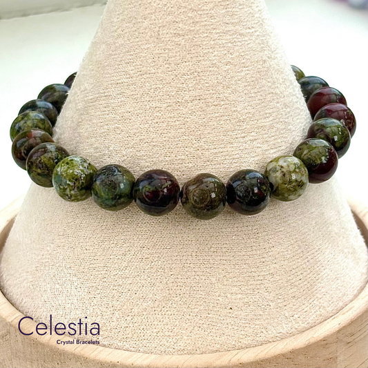 Dragon Blood Jasper Beaded Bracelet - Natural Stone Stacking Jewellery