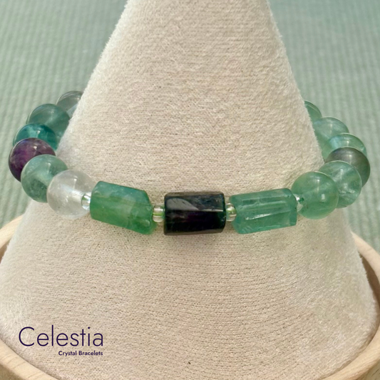 Fluorite Beaded Bracelet - Natural Stone Stacking Jewellery