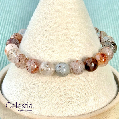 Golden Rutile Quartz Beaded Bracelet - Natural Stone Stacking Jewellery