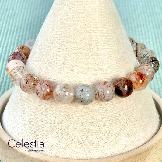 Golden Rutile Quartz Beaded Bracelet - Natural Stone Stacking Jewellery