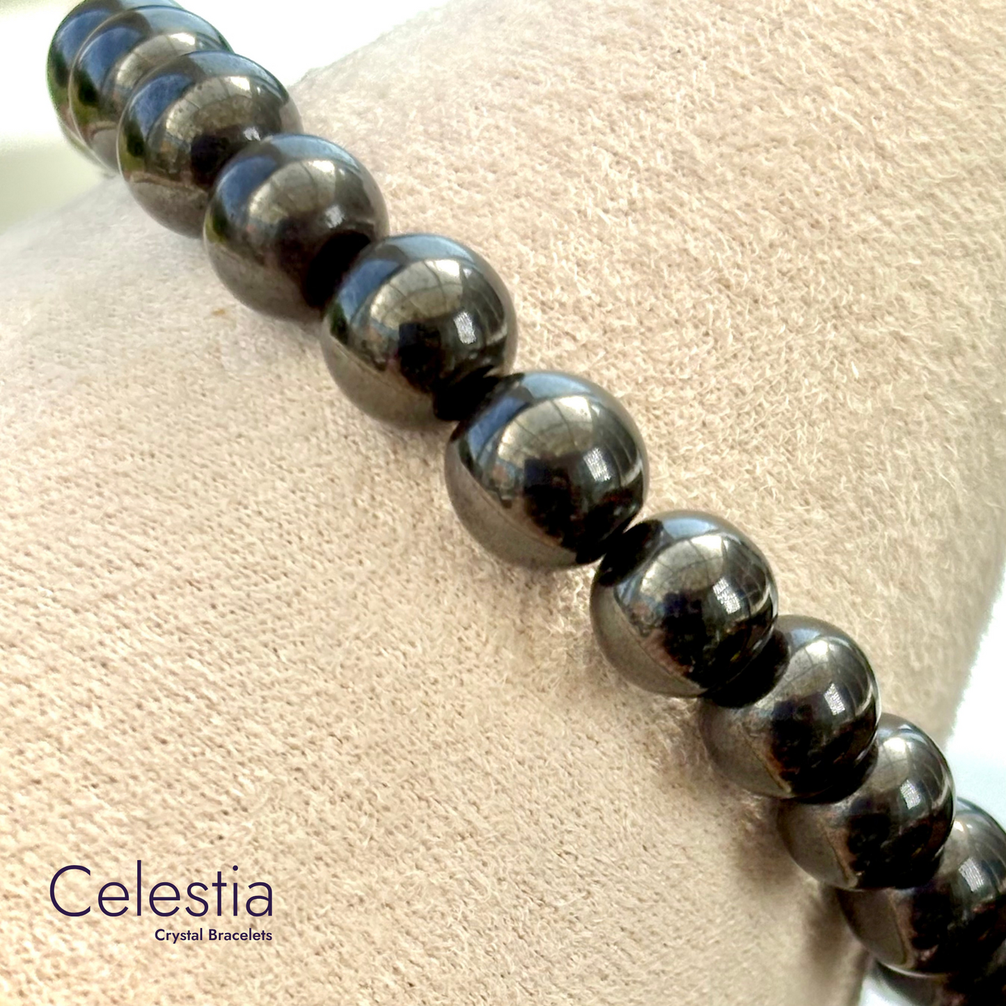 Hematite Beaded Bracelet - Natural Stone Stacking Jewellery